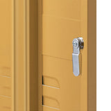 Artiss Bedside Table Metal Cabinet - Yellow - Rear View