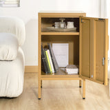 Artiss Bedside Table Metal Cabinet - Yellow - Low Angle