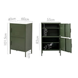 Artiss Buffet Sideboard Metal Cabinet - DOUBLE Green - Front View