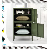 Artiss Buffet Sideboard Metal Cabinet - DOUBLE Green - Low Angle