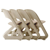 ArtissIn Set of 4 Dining Chairs Office Cafe Lounge Seat Stackable Plastic Leisure Chairs Beige - Side View