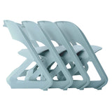 ArtissIn Set of 4 Dining Chairs Office Cafe Lounge Seat Stackable Plastic Leisure Chairs Blue - Side View