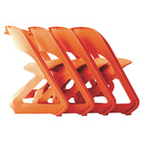 ArtissIn Set of 4 Dining Chairs Office Cafe Lounge Seat Stackable Plastic Leisure Chairs Orange - Side View
