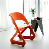 ArtissIn Set of 4 Dining Chairs Office Cafe Lounge Seat Stackable Plastic Leisure Chairs Orange - Rear View