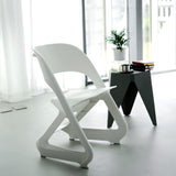 ArtissIn Set of 4 Dining Chairs Office Cafe Lounge Seat Stackable Plastic Leisure Chairs White - Rear View