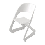 ArtissIn Set of 4 Dining Chairs Office Cafe Lounge Seat Stackable Plastic Leisure Chairs White - Low Angle