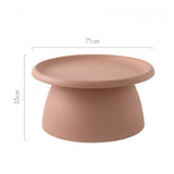 Artiss Coffee Table Round 71CM Plastic Pink - Front View