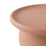 Artiss Coffee Table Round 71CM Plastic Pink - Side View