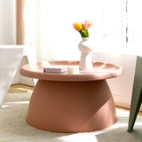 Artiss Coffee Table Round 71CM Plastic Pink - 45-Degree Angle