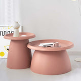 Artiss Coffee Table Round 71CM Plastic Pink - Close-Up Angle