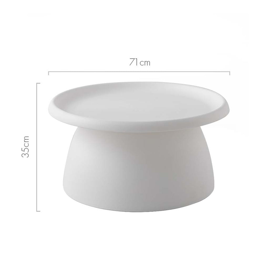 Artiss Coffee Table Round 71CM Plastic White, image 2