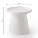 Artiss Coffee Table Round 52CM Plastic White - Front View