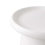 Artiss Coffee Table Round 52CM Plastic White - Side View