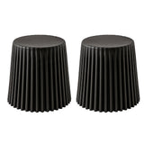 Artiss 2x Bar Stools Cupcake Plastic Foot Stool Black - Low Angle