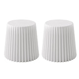 Artiss 2x Bar Stools Cupcake Plastic Foot Stool White - Low Angle