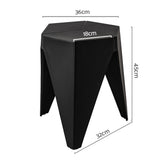 Artiss 2x Bar Stools Puzzle Plastic Foot Stool Black - Front View