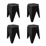 Artiss 4PC Puzzle Stool Plastic Bar Stools Stackable Black - 45-Degree Angle