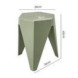 Artiss 2x Bar Stools Puzzle Plastic Foot Stool Green - Front View