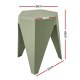 Artiss 4PC Puzzle Stool Bar Stools Stackable Green - Front View