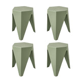 Artiss 4PC Puzzle Stool Bar Stools Stackable Green - 45-Degree Angle