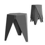 Artiss 4PC Puzzle Stool Bar Stools Stackable Grey - Close-Up Angle