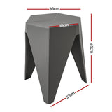 Artiss 4PC Puzzle Stool Bar Stools Stackable Grey - Front View
