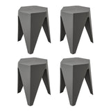 Artiss 4PC Puzzle Stool Bar Stools Stackable Grey - 45-Degree Angle