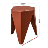Artiss 4PC Puzzle Stool Bar Stools Stackable Red - Front View