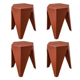 Artiss 4PC Puzzle Stool Bar Stools Stackable Red - 45-Degree Angle