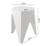 Artiss 2x Bar Stools Puzzle Plastic Foot Stool White - Front View