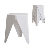 Artiss 4PC Puzzle Stool Bar Stools Stackable White - Close-Up Angle