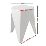 Artiss 4PC Puzzle Stool Bar Stools Stackable White - Front View