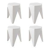Artiss 4PC Puzzle Stool Bar Stools Stackable White - 45-Degree Angle