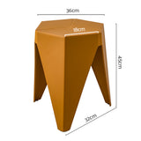 Artiss 2x Bar Stools Kitchen Dining Chairs Plastic Puzzle Foot Stool Yellow - Front View