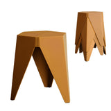 Artiss 4PC Puzzle Stool Bar Stools Stackable Yellow - Close-Up Angle