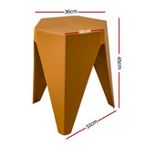 Artiss 4PC Puzzle Stool Bar Stools Stackable Yellow - Front View