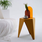 Artiss 4PC Puzzle Stool Bar Stools Stackable Yellow - Top-Down View