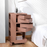 ArtissIn Storage Trolley Bedside Table 5 Tier Cart Boby Replica Pink - Low Angle
