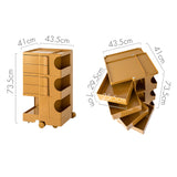 ArtissIn Storage Trolley Bedside Table 5 Tier Cart Boby Replica Yellow - Front View
