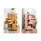 ArtissIn Storage Trolley Bedside Table 5 Tier Cart Boby Replica Yellow - Low Angle
