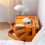 ArtissIn Storage Trolley Bedside Table 3 Tier Cart Boby Replica Orange - 45-Degree Angle
