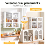 Artiss Buffet Cabinet Sideboard Wall Mounted Clear Display Storage 60cm White