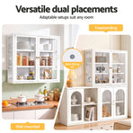 Artiss Buffet Cabinet Sideboard Wall Mounted Clear Display Storage 60cm White