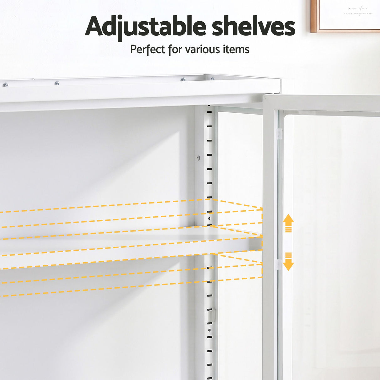 Artiss Buffet Cabinet Sideboard Wall Mounted Clear Display Storage 60cm White