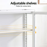 Artiss Buffet Cabinet Sideboard Wall Mounted Clear Display Storage 60cm White - Close-Up Angle