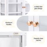 Artiss Buffet Cabinet Sideboard Wall Mounted Clear Display Storage 60cm White - Low Angle