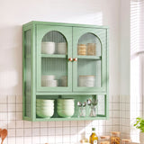 Artiss Buffet Cabinet Sideboard Wall Mounted Fluted Display Storage 70cm Green - Extra Image