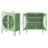 Artiss Buffet Sideboard Metal Cabinet - ELSA Green - Side View