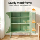 Artiss Buffet Sideboard Metal Cabinet - ELSA Green - Rear View