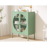 Artiss Buffet Sideboard Metal Cabinet - ELSA Green - Rear View